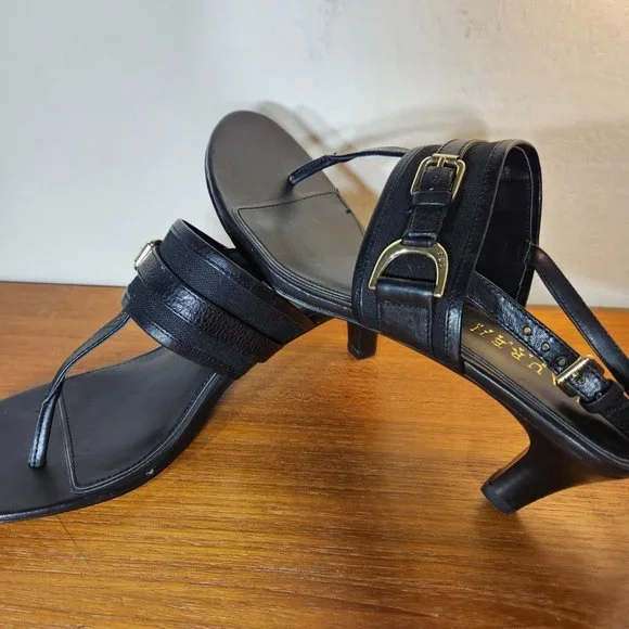 NWOT Ralph Lauren Leather Upper Black Sandals Women`s 8.5 - Picture 4 of 7